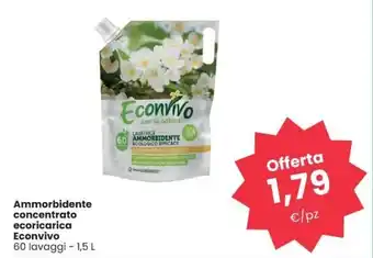 Eurospar Econvivo Ammorbidente concentrato ecoricarica 60 lavaggi 1,5L offerta