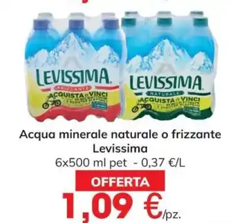 Eurospar Levissima Acqua minerale naturale o frizzante 6x500 ml offerta