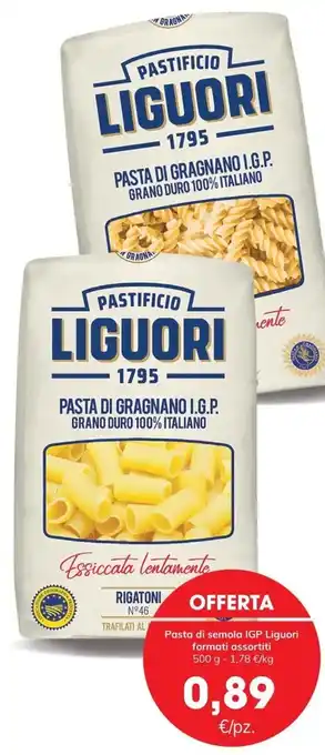 Eurospar Pasta di semola IGP Liguori formati assortiti 500 g offerta