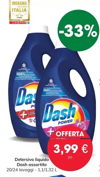 Eurospar Dash Detersivo liquido assortito 20/24 lavaggi offerta