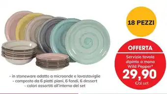 Servizio tavola dipinto a mano Wild Paper