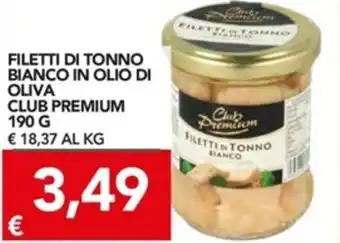 TuoDi Club Premium Filetti di Tonno Bianco in Olio di Oliva 190 g offerta