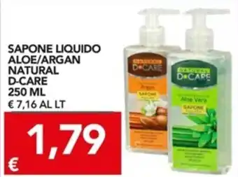 TuoDi Natural D-Care Sapone Liquido Aloe/Argan 250 ml offerta