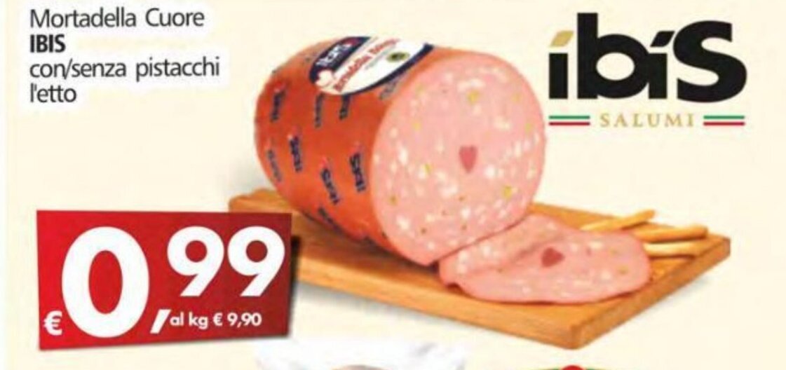 Ibis Mortadella Cuore con/senza pistacchi offerta di Alter Discount