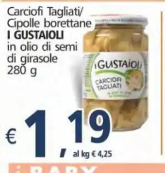 Alter Discount 1 Gustaioli Carciofi Tagliati/ Cipolle borettane in olio di semi di girasole 280g offerta
