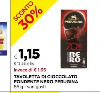 Unicoop Tavoletta Di Choccolato Fondente Nero Perugina 85 g offerta