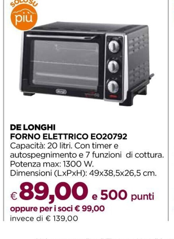 De Longhi Forno Elettrico EO20792 offerta di Unicoop