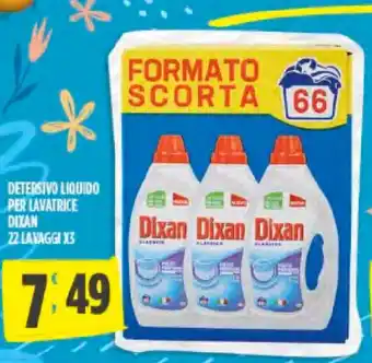 Despar Dixan Detersivo Liquido per Lavatrice 22 lavaggi x3 offerta