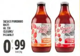 Despar Raciti Salsa di Pomodoro 330 gr Ciliegino/Piccadilly offerta