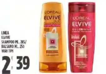 Despar L'Oréal Elvive Shampoo 215 ml./Balsamo 250 ml./vari tipi offerta