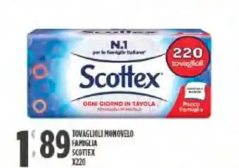 Despar Scottex Tovaglioli Monovelo Famiglia x220 offerta