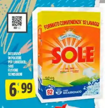 Despar Sole Detersivo in Polvere per Lavatrice Fustone 92 misurini offerta