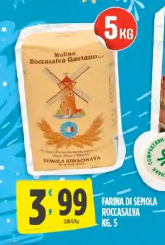 Despar Farina di Semola Roccasalva 5 kg. offerta