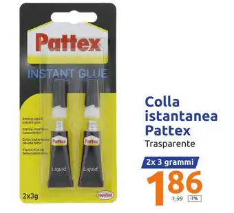 Action Pattex Colla istantanea Transparente 2x 3 grammi offerta