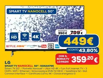 Euronics Lg smart tv nanocell 50" - 50nan796 offerta