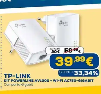 Euronics Tp-link kit powerline av1000 + wi-fi ac750-gigabit offerta