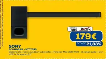 Euronics Sony soundbar - htct350 offerta