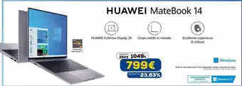 Euronics Huawei matebook 14 offerta