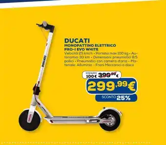 Euronics Ducati monopattino elettrico pro-i evo white offerta
