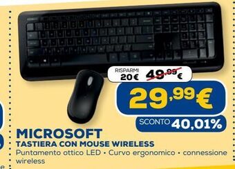 Euronics Microsoft tastiera con mouse wireless offerta