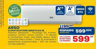 Euronics Argo climatizzatore serie plus 18 offerta