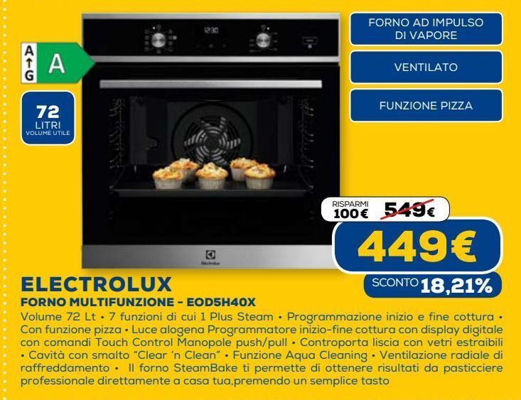 Electrolux forno multifunzione - eod5h40x offerta di Euronics