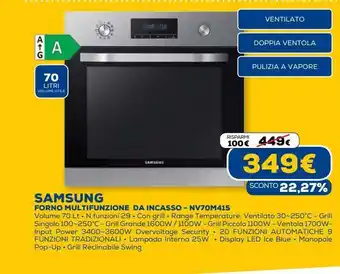 Euronics Samsung forno multifunzione da incasso - nv70m41s offerta