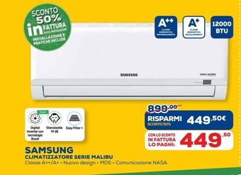 Euronics Samsung climatizzatore serie malibu offerta