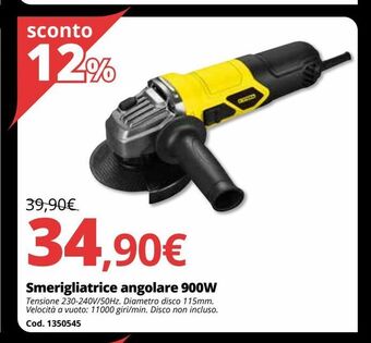 Brico Io Smerigliatrice angolare 900w offerta