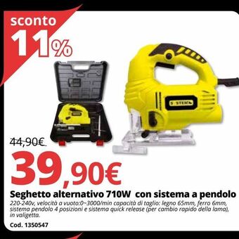 Brico Io Seghetto alternativo 710w con sistema a pendolo offerta