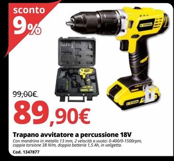 Brico Io Trapano avvitatore a percussione 18v offerta