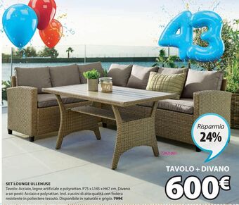 JYSK Set lounge ullehuse tavolo + divano offerta