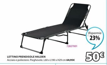 JYSK Lettino prendisole halden offerta