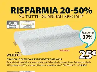 JYSK Wellpur guanciale cervicale in memory foam voss offerta