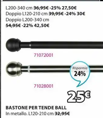 JYSK Bastone per tende ball 120-210 cm offerta