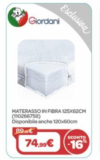 Bimbo Store Materasso in fibra 125x62cm offerta