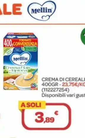 Bimbo Store Crema di cereali 400gr mellin offerta