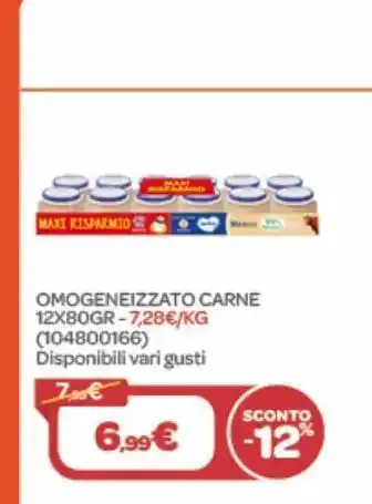 Bimbo Store Omogeneizzato di carne 12x80gr mellin offerta