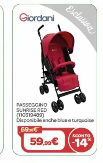 Bimbo Store Passeggino sunrise red giordani offerta