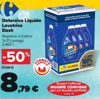 Carrefour Iper Dash Detersivo Liquido Lavatrice 3,465 L offerta