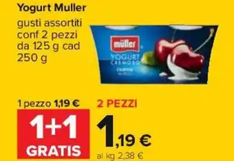 Carrefour Iper Müller Yogurt 2 pezzi 125 g cad 250 g offerta