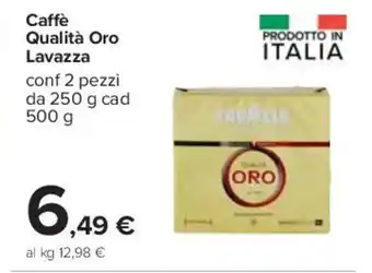 Carrefour Iper Lavazza Caffè Qualità Oro 2 pezzi 250g cad 500 g offerta