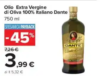 Dante Olio Extra Vergine di Oliva 100% Italiano 750 ml