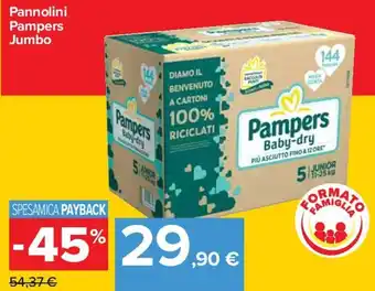 Carrefour Iper Pampers Jumbo Pannolini offerta