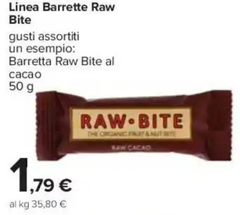 Carrefour Iper Raw Bite Linea Barrette 50 g offerta