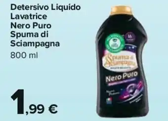 Carrefour Iper Spuma di Sciampagna Detersivo Liquido Lavatrice Nero Puro 800 ml offerta