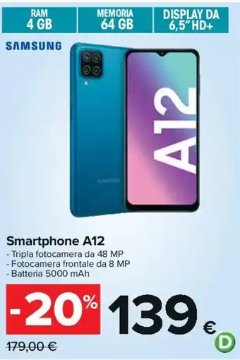 Carrefour Iper Samsung A12 Smartphone offerta