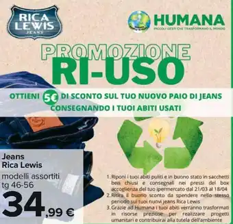 Carrefour Iper Rica Lewis Jeans 46-56 offerta