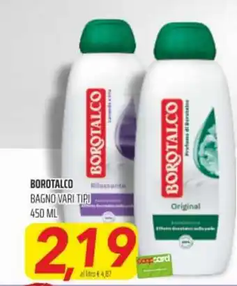 Coop Borotalco Bagno Vari Tipi 450ml offerta