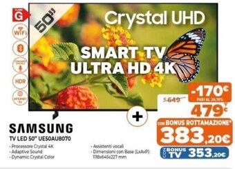 Expert Samsung TV LED 50" UE50AU8070 offerta